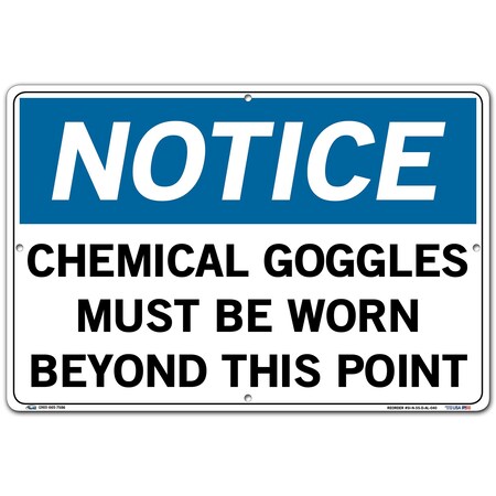 Vestil Aluminum Sign, 12-1/2" Height, 18-1/2" Width, Aluminum, Rectangle, English SI-N-55-D-AL-040